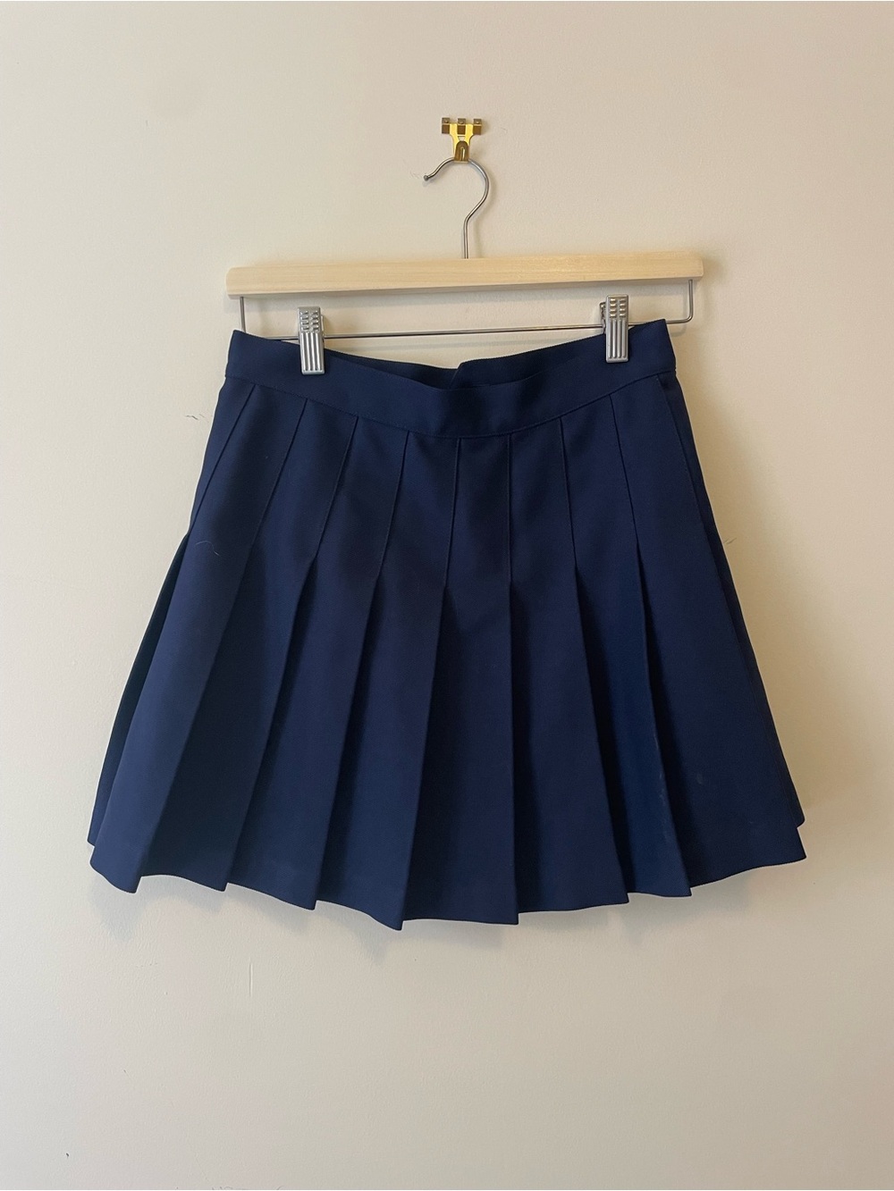 Los Angeles Apparel Navy Pleated Mini Cheer Skirt - Classic Women's Skirt